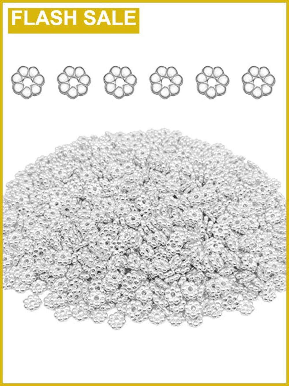 1200 CCB Plastic Flower Beads 6mm Daisy Spacers for Jewelry Making